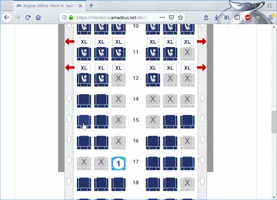Aegean airlines check in : Seat map and selection