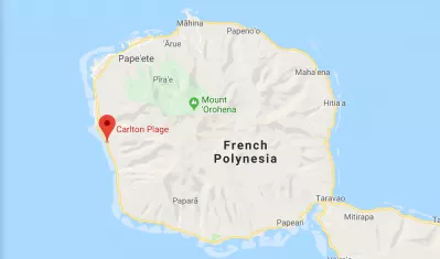 ที่พัก Carlton Plage Tahiti : Carlton Plage บนแผนที่ของตาฮิติ