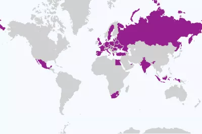 מפת עולם היכן ניתן להדגיש מדינות: מחולל מפות של מדינות ביקרו : מפת הנסיעות שנוצרה