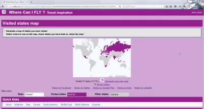 Mapa sveta, kde môžete zvýrazniť krajiny: Generátor máp navštívených krajín : Aktualizovaná cestovná mapa v reálnom čase, tiež prispôsobiteľná