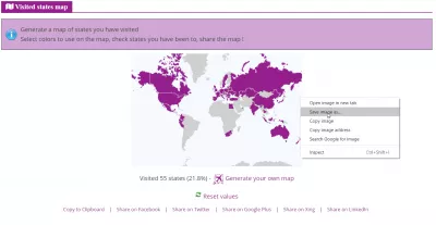 Maailmakaart, kus saab riike esile tõsta: külastatud riikide kaardigeneraator : Kaart riikidega, mida olen külastanud aastani 2024, valmis printimiseks või Facebookis jagamiseks