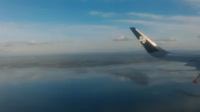 Air Нова Зеландия зала Оукланд летище прегледани! : Изглед от самолета над Оукланд