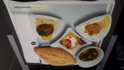 Business Class Tricks: How Can I Fly More For Less? : Business class in-flight meal with Lufthansa