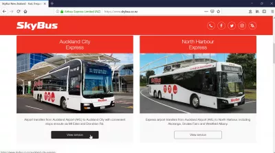 Χρησιμοποιώντας το Sky Bus, το λεωφορείο του αεροδρομίου του Ώκλαντ : Επιλέγοντας το Ώκλαντ City Express SkyBus
