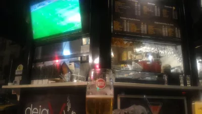 Layover in Lisbon, Portugal with city tour : Beer with soccer game on a terrace