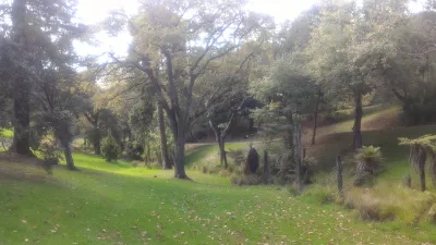 Ponsonby'deki Western Park Auckland'da bir yürüyüş : Parkın göbeğinde tropik bahçe