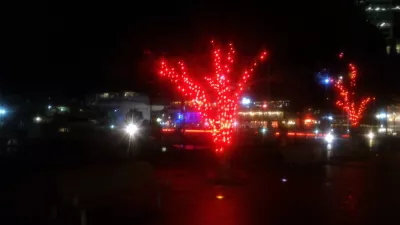 Hová mennek éjjel Aucklandban? Aucklandi Viadukt-túra : Megvilágított fák éjjel