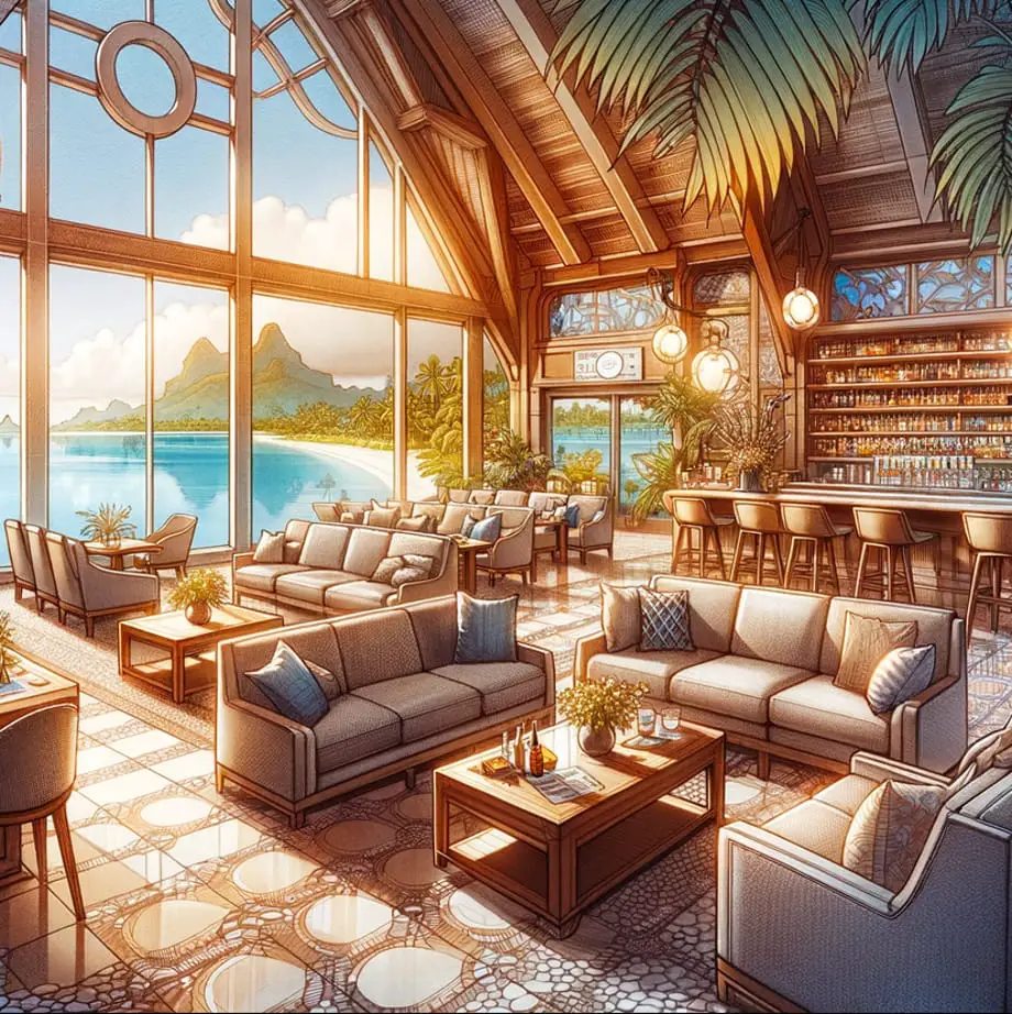 Jak wygląda salon lotniskowy Tahiti, salon AirTahitiNui Papeete Faa?